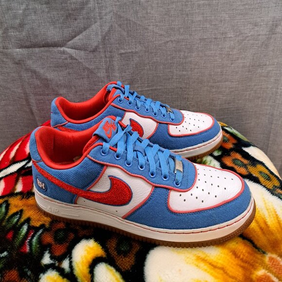 %Men Nike Air Force 1 Supreme I/O Low Bronx Size 9.5 Blue Red White Fat Joe -A1 main image 11